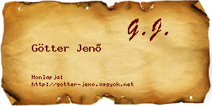 Götter Jenő névjegykártya